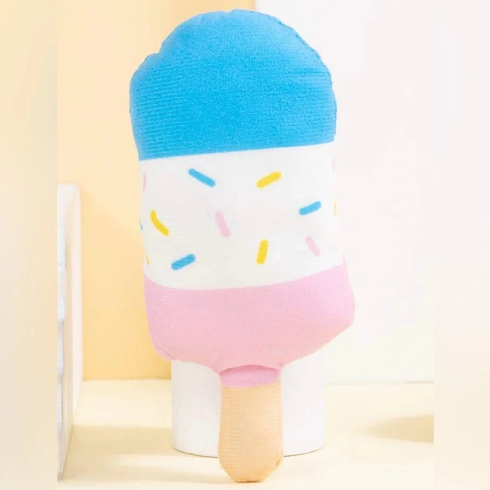 “Sprinkle Ice Cream Bar” Popsicle Frozen Yogurt Treat Plush Squeaky Dog Cat Toy